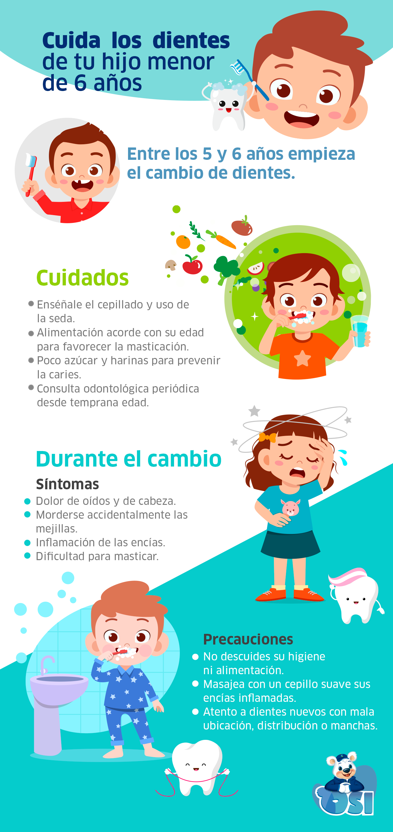 4 consejos para mantener los dientes sanos en tu hijo menor de 6 años