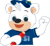 Ilustración de oso niño con la mano levantada en señal de éxito